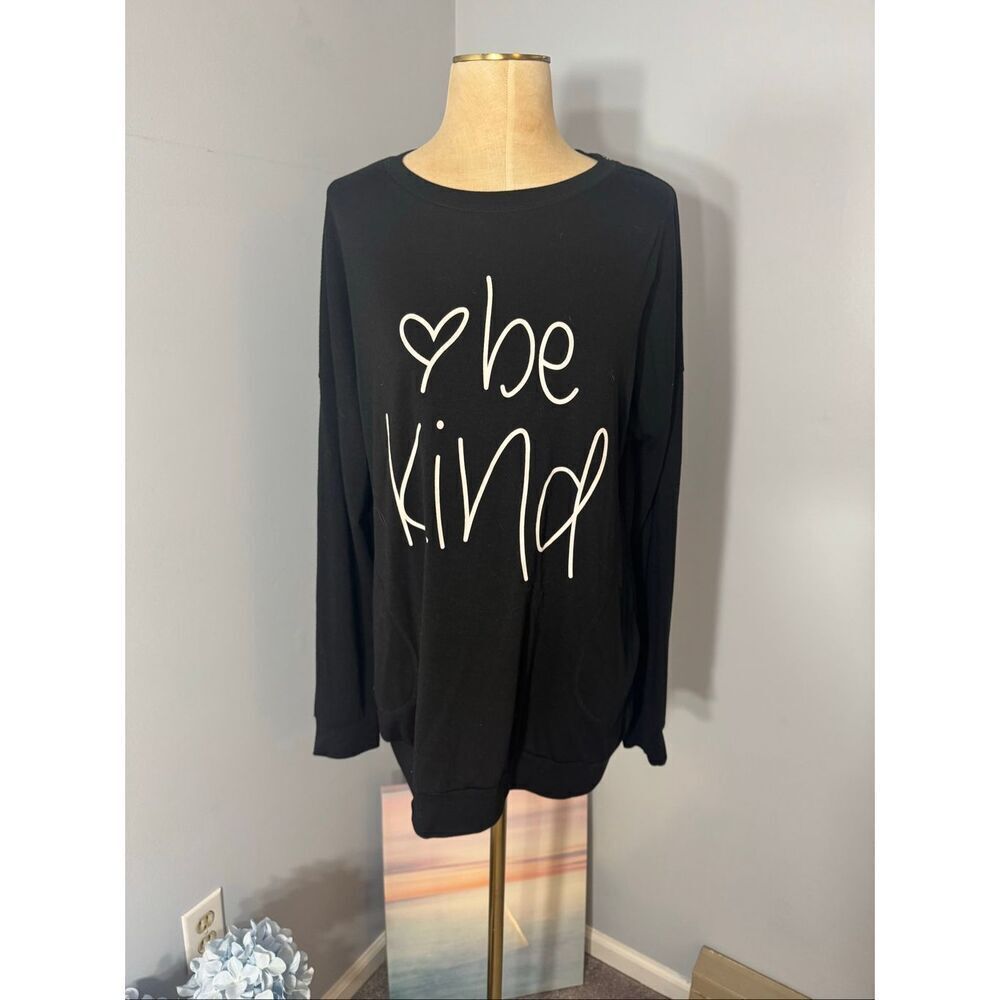 ONLYSHE Womens Crewneck Pullover Pockets Loose Tunic Long Sleeve Black Medium - Picture 4 of 10